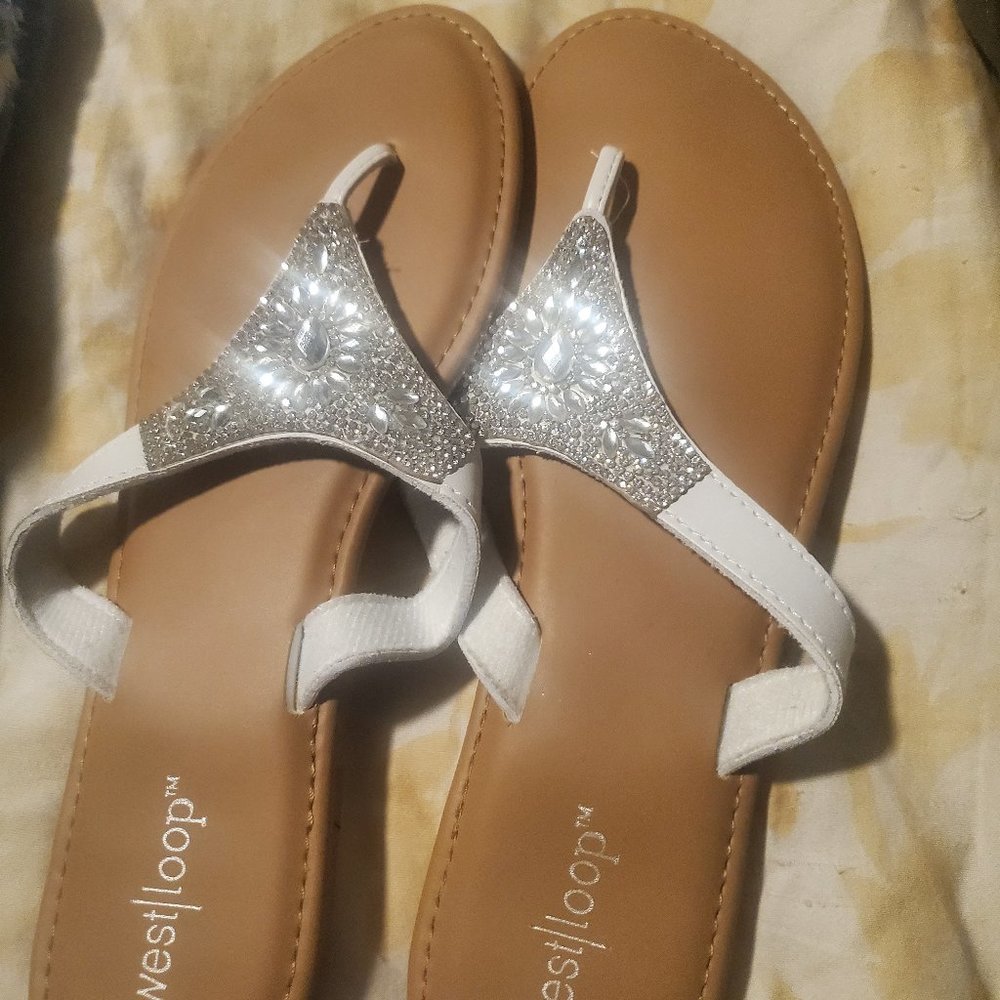 White sparkly sandal